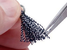 Snipping the end of the tassel